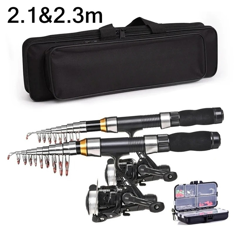 Fishing Equipment For Kids - BRAVMAK 2,1/ 2,3 mTeleskop Angelrute Reel
