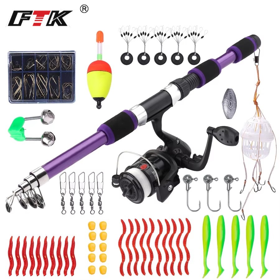 Fishing Equipment For Kids - FTK 1,8 M Tragbare Spinning Angelrute