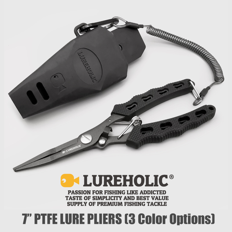 Fishing Equipment Bundle - Lureholic 7 Zoll PTFE-beschichtete Köder-Angelzange, 18