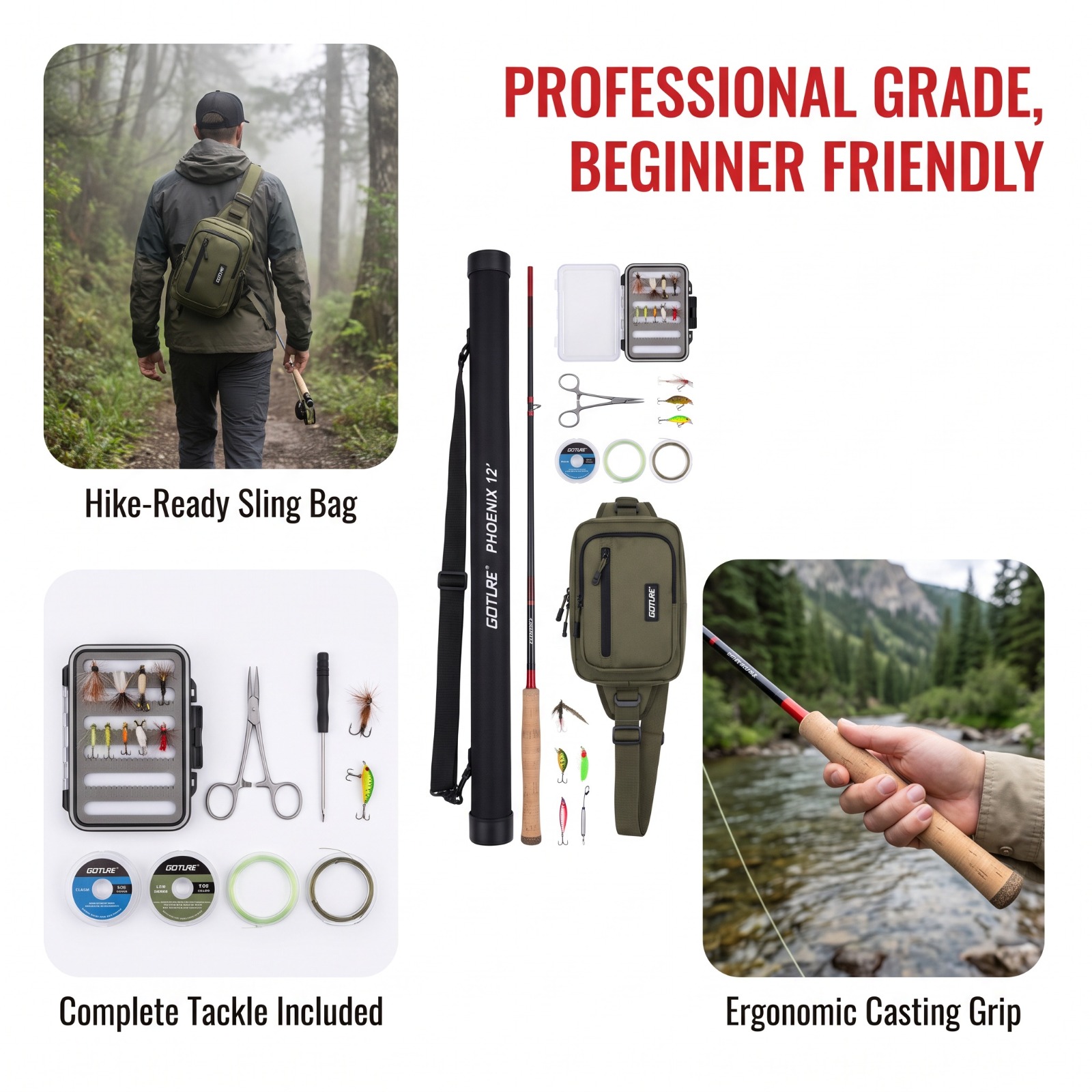 Goture 12FT 3,6M Tenkara Flieg – Fly Fishing Set Bewertung und Preis