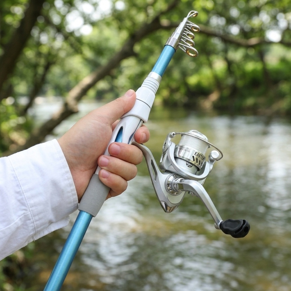 Blau-weiße 1,8 m lange Angelru – Fishing Equipment For Kids Bewertung und Preis